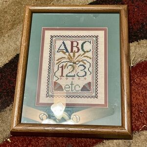 Framed Alphabet Cross-Stitch Wall Art